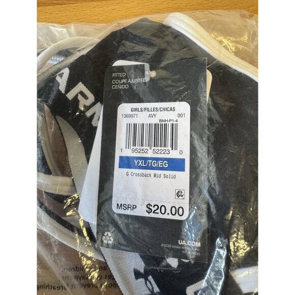 UNDER ARMOUR Girls Crossback Black Sports Bra~Girls Size Youth XL - Picture 3 of 4